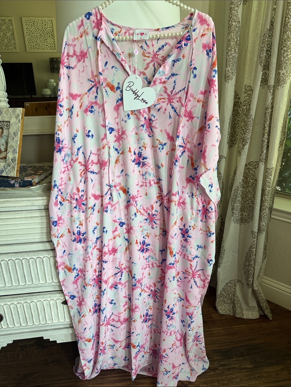 Buddy Love Pink Floral Maxi Caftan